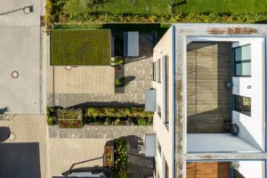 Immobilienfotograf Doppelhaus Drohnenaufnahme