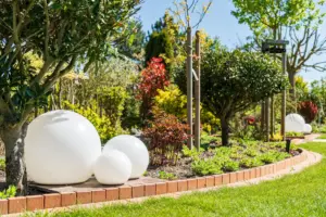 Immobilienfotografie Architektenhaus Garten Bepflanzung