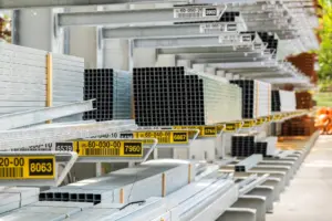 Industriefotografie OHRA-Regalanlagen Baustoffhandel Neumünster Stahlprofile
